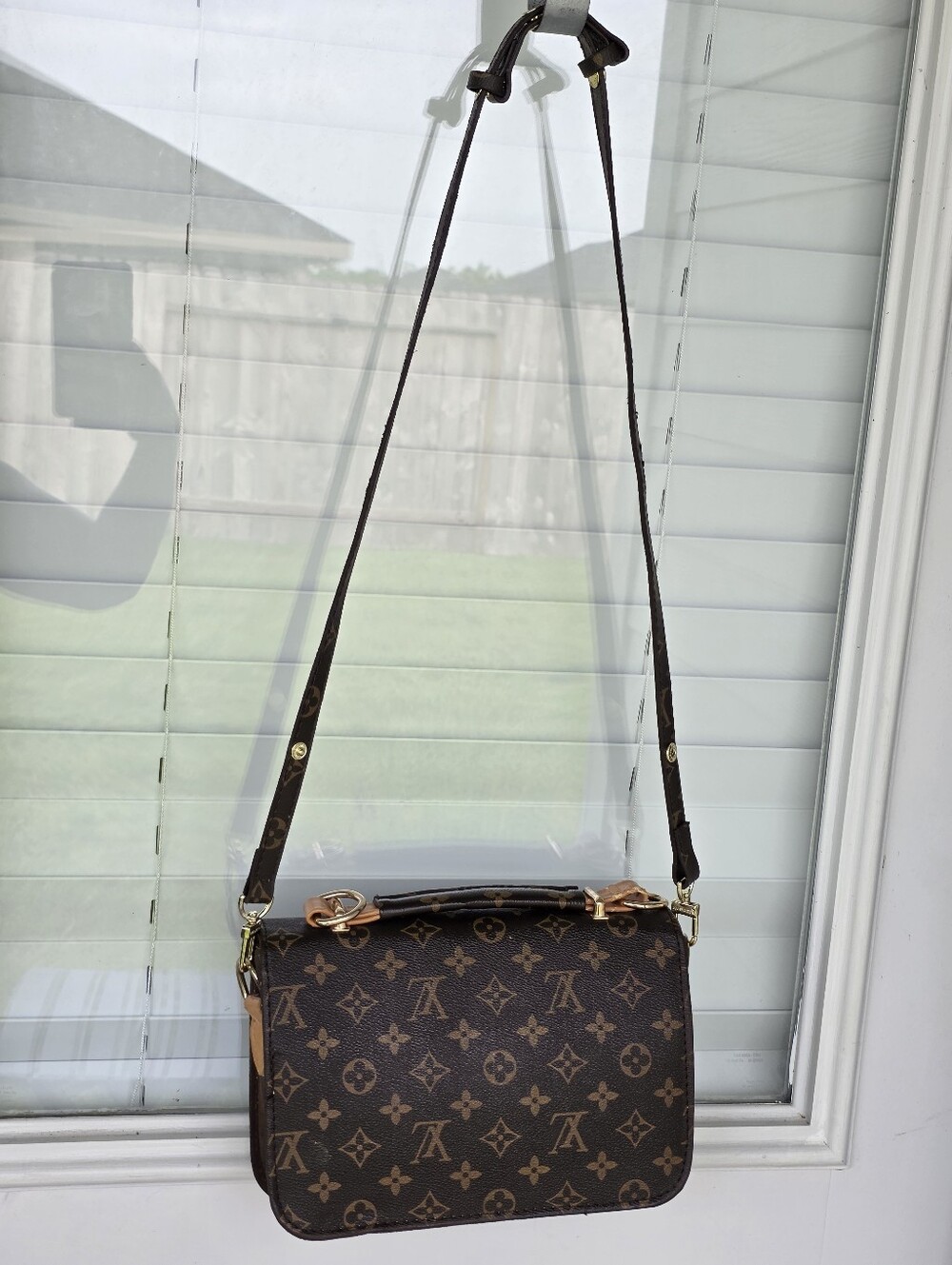 Louis Vuitton Monogram Louise East West Crossbody Shoulder Bag LV Lock Brown - Picture 4 of 15